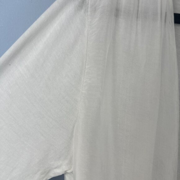 M Made in Italy White Silk‎ Sheer Cardigan Size XL Delicate Feminine Romantic - Picture 4 of 7